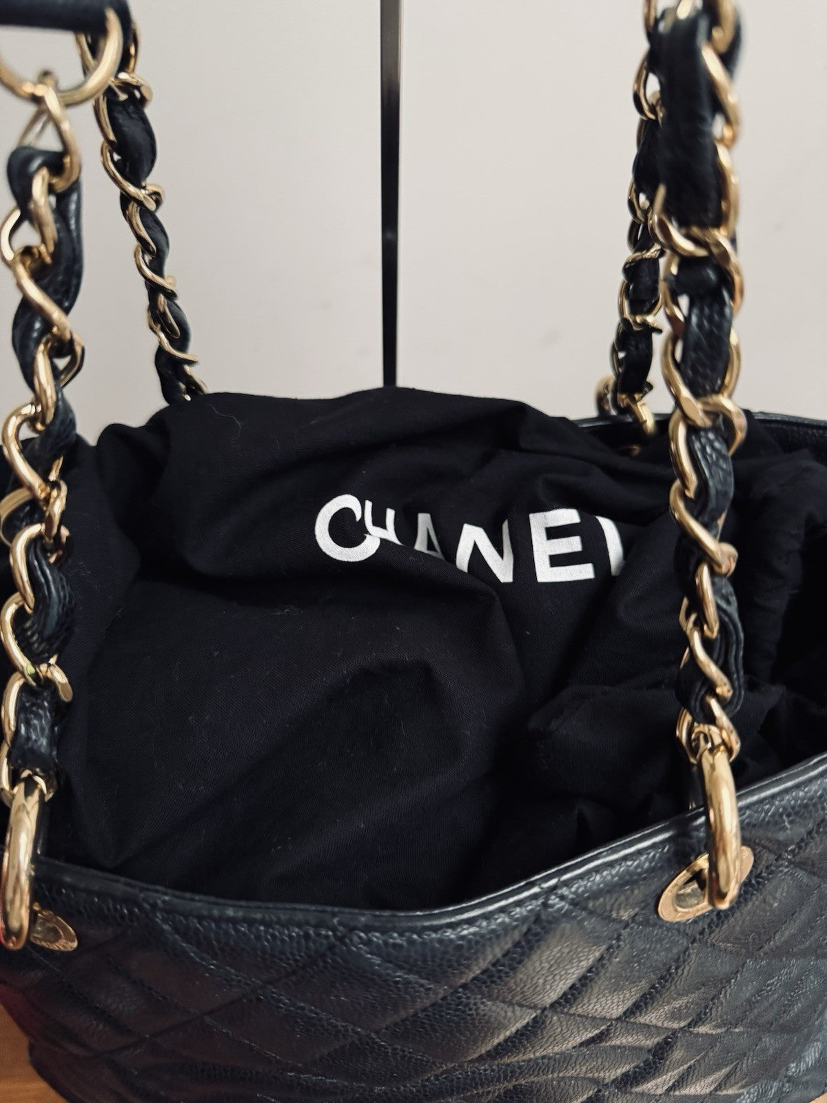 Chanel GST Shopper Tote Bag Black Caviar Leather handbag shoulder bag & dustbag