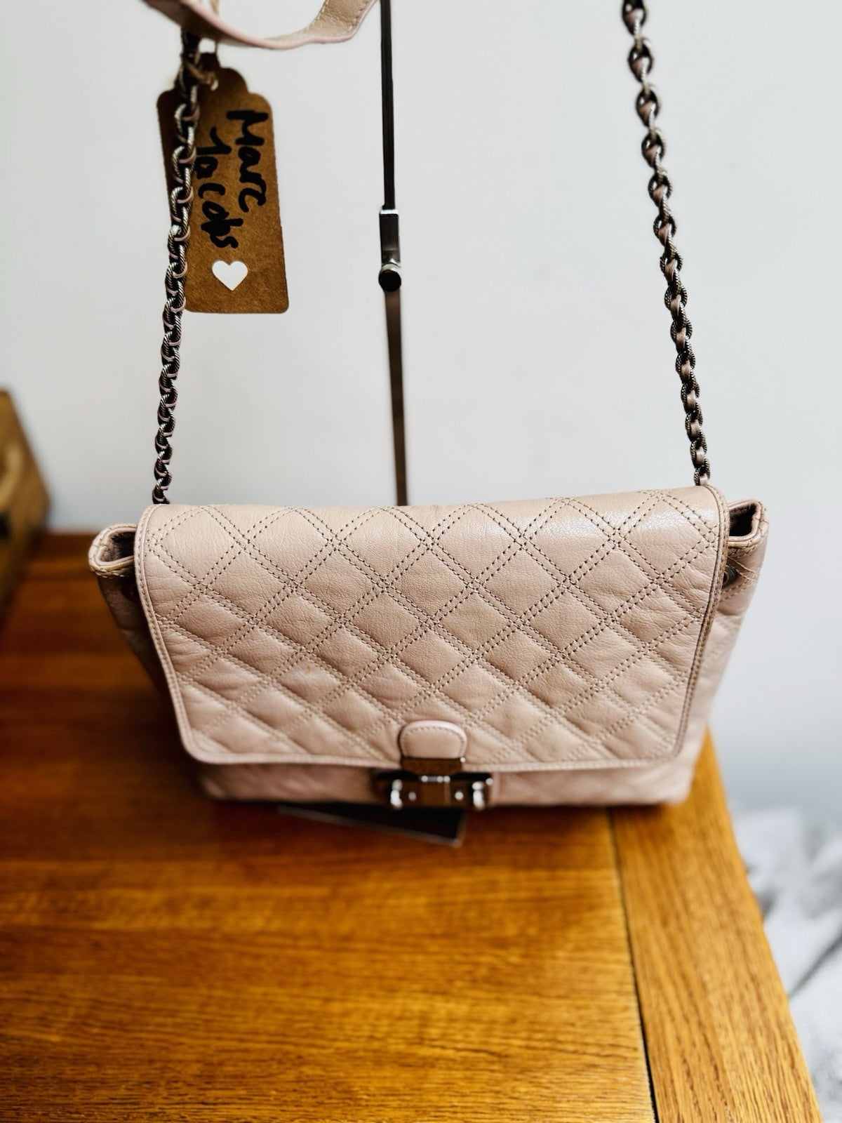 Genuine Marc Jacob’s Quilted Off Pink Leather Shoulder Bag Excellent Condition