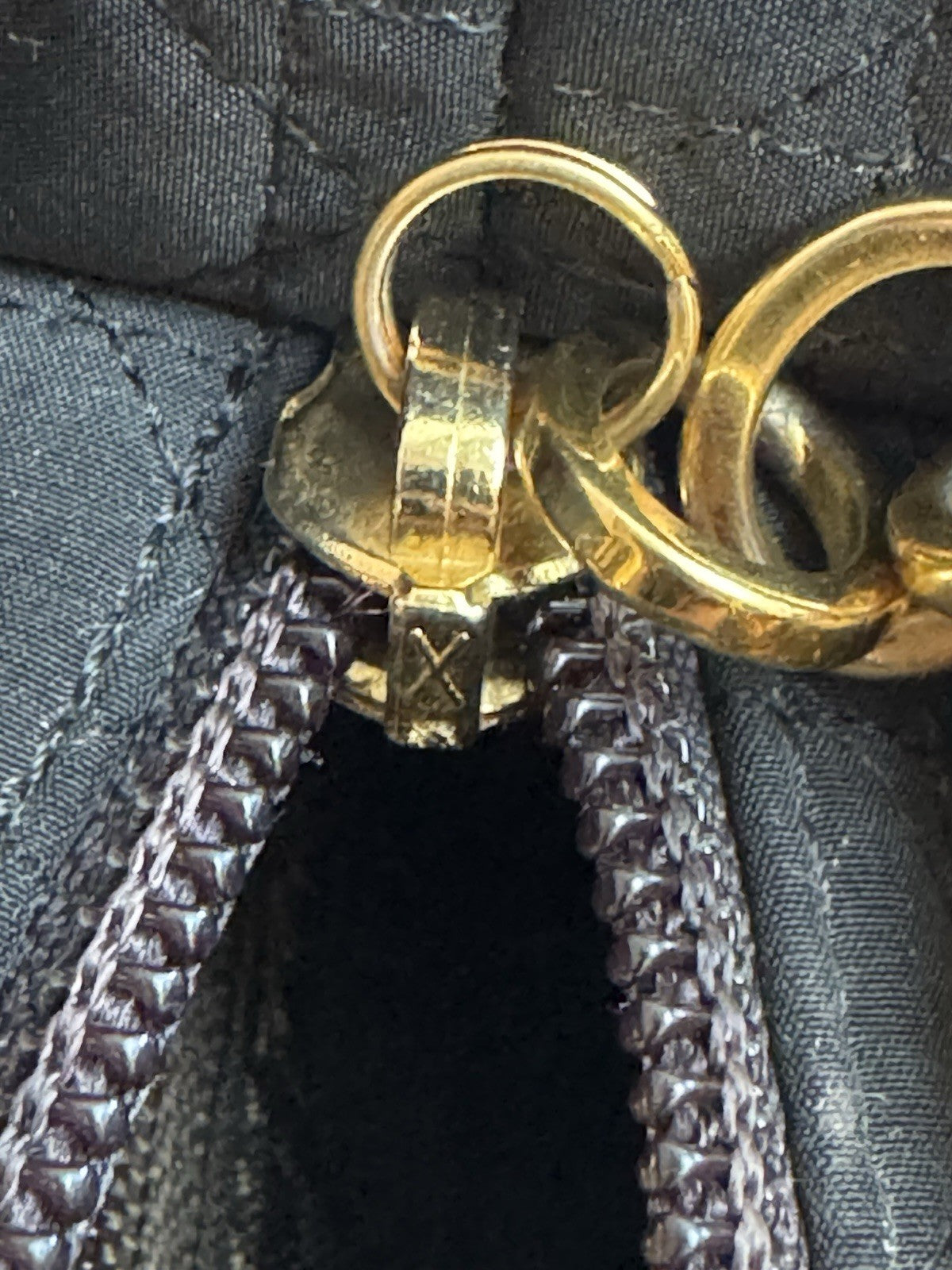 Dior Lady Dior Cannage Gold Hardware Shoulder Bag  Black Nylon