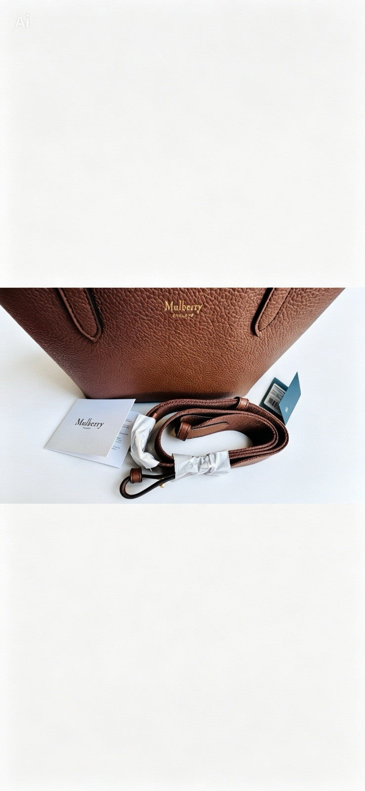 BNWT Genuine Mulberry Alder Tote In NVT Tan Calfskin Leather With Dustbag