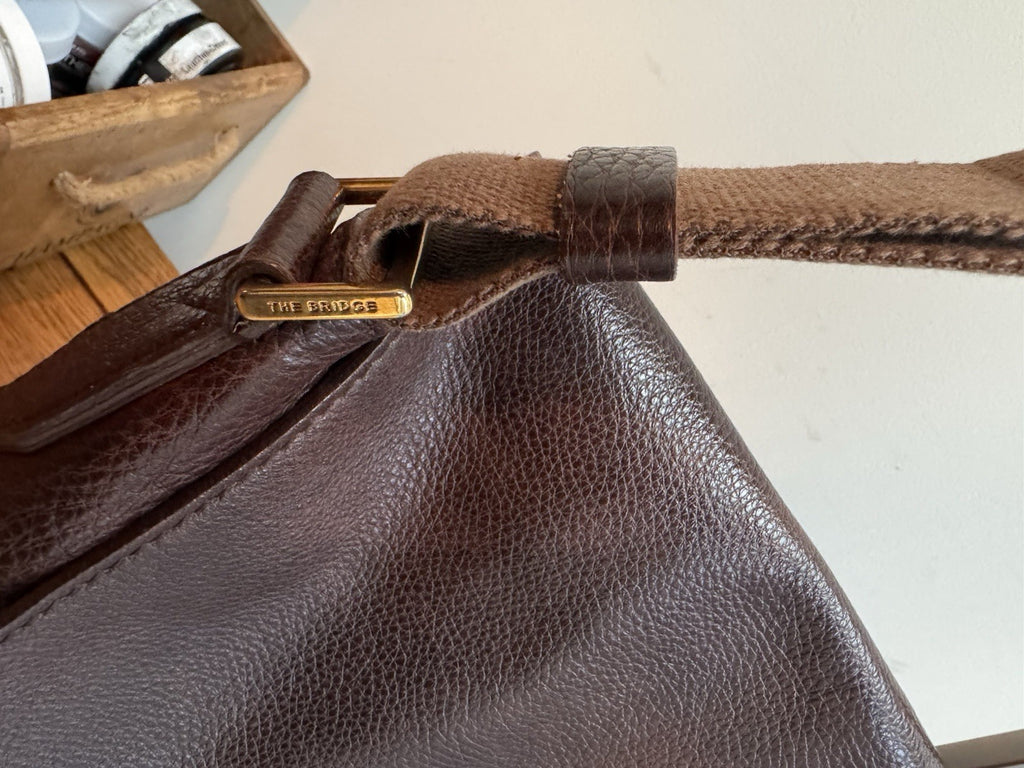 Vintage Genuine The Bridge Brown Leather Bag with Crossbody Shoulder Strap VGC