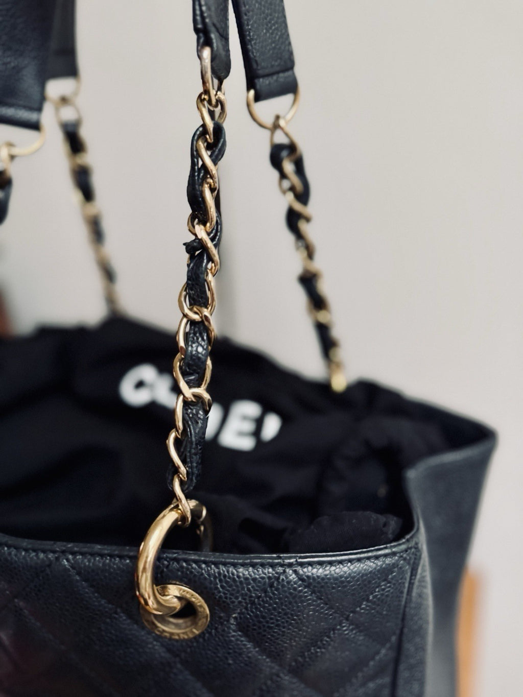 Chanel GST Shopper Tote Bag Black Caviar Leather handbag shoulder bag & dustbag