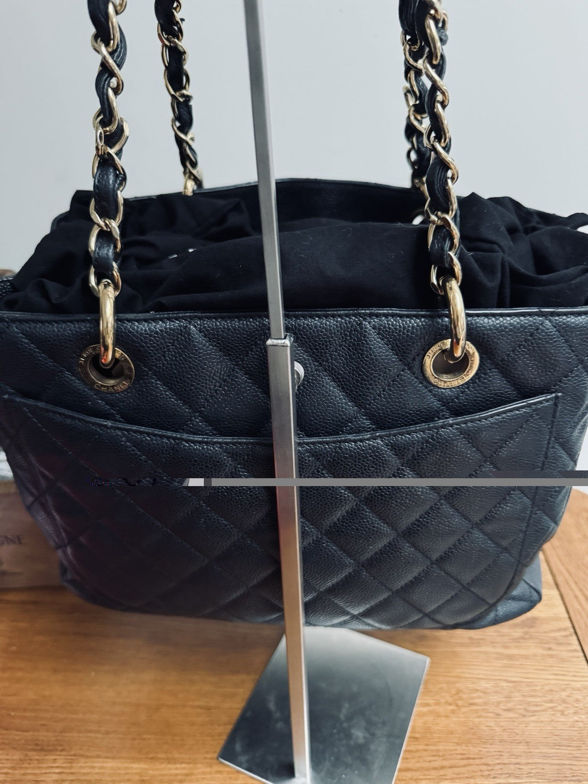 Chanel GST Shopper Tote Bag Black Caviar Leather handbag shoulder bag & dustbag