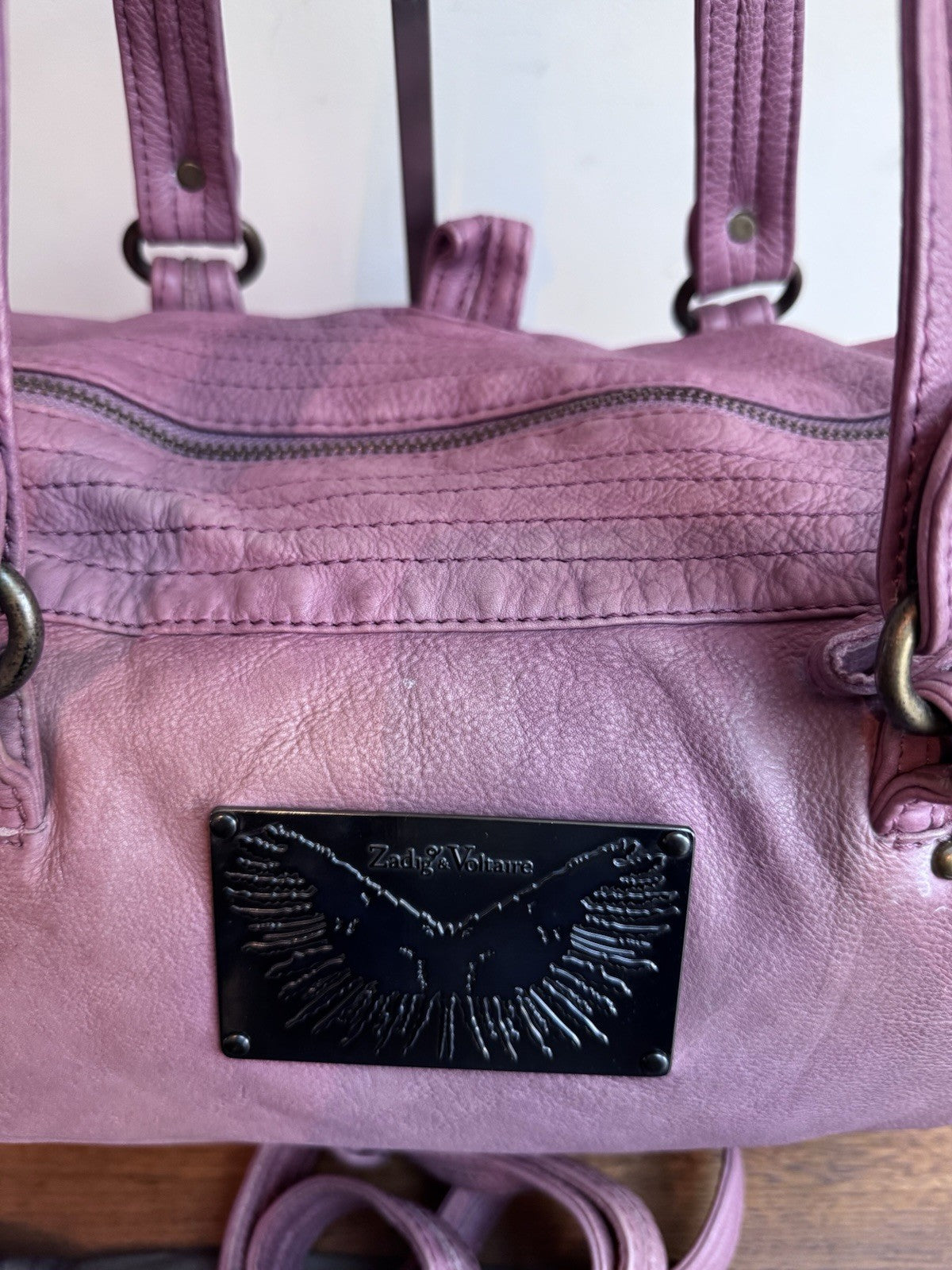 Genuine Zadig & Voltaire Calfskin Dusty Pink Shoulder Crossbody With Dustbag