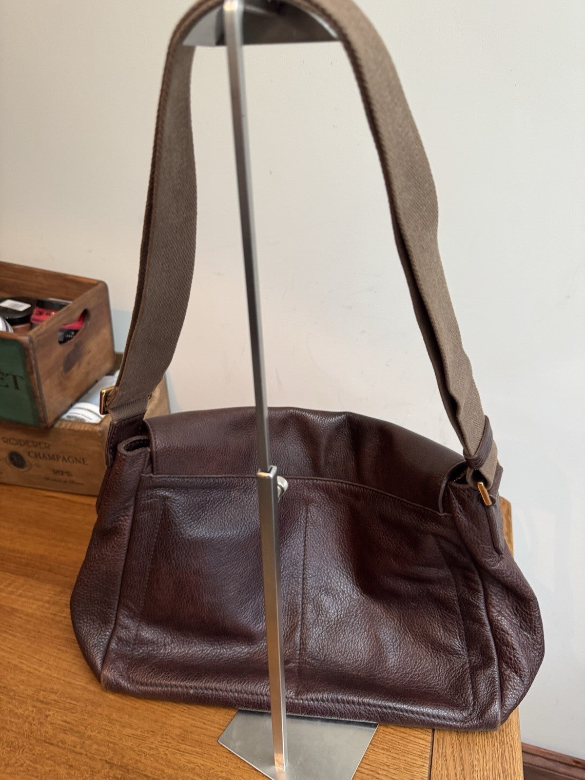 Vintage Genuine The Bridge Brown Leather Bag with Crossbody Shoulder Strap VGC