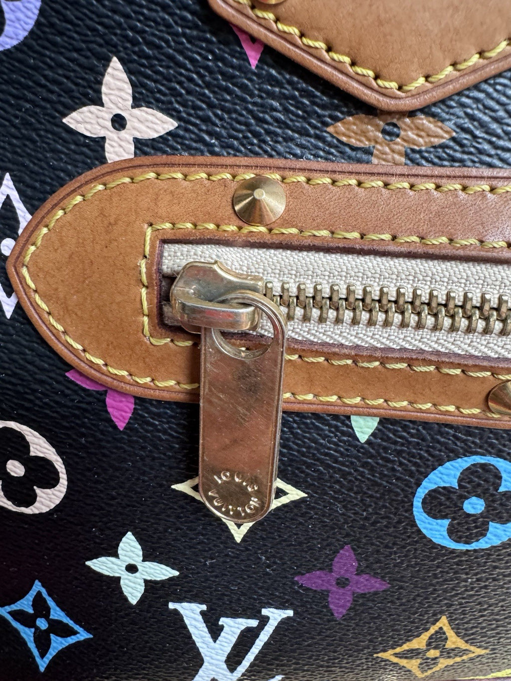 Louis Vuitton x Takashi Murakami Multicolor Alma PM Noir Limited Edition Bag