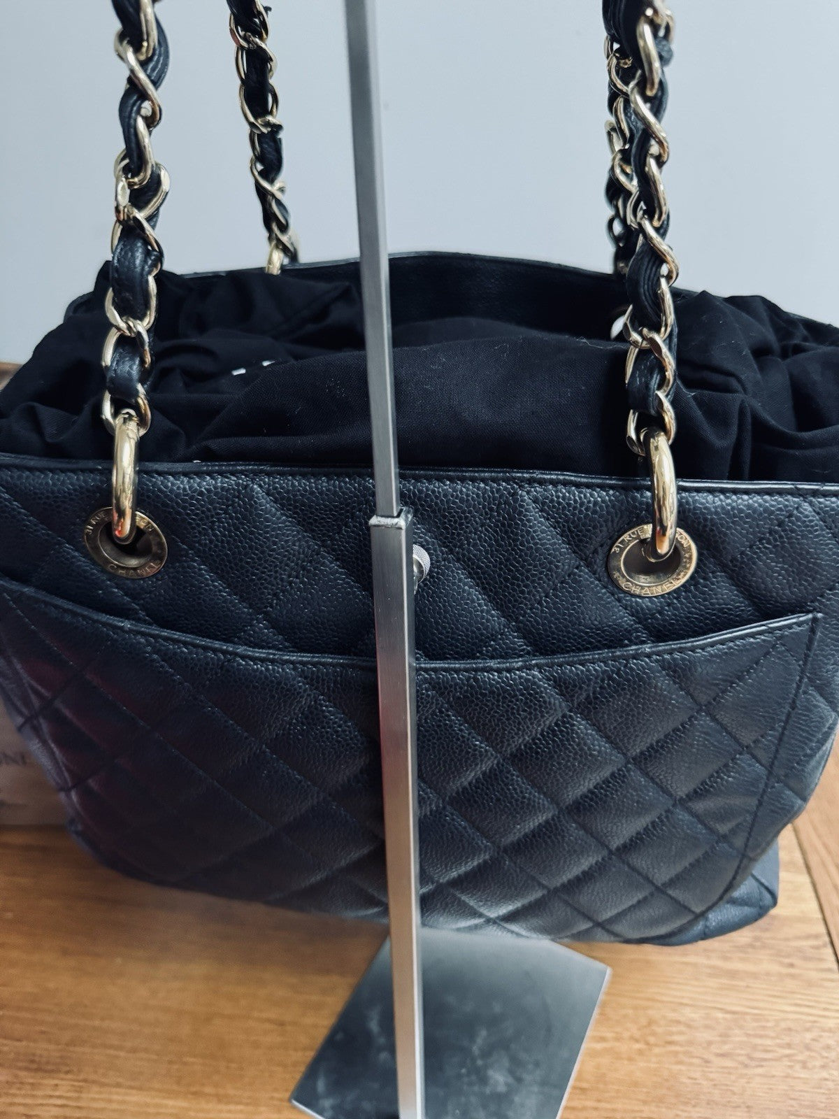 Chanel GST Shopper Tote Bag Black Caviar Leather handbag shoulder bag & dustbag