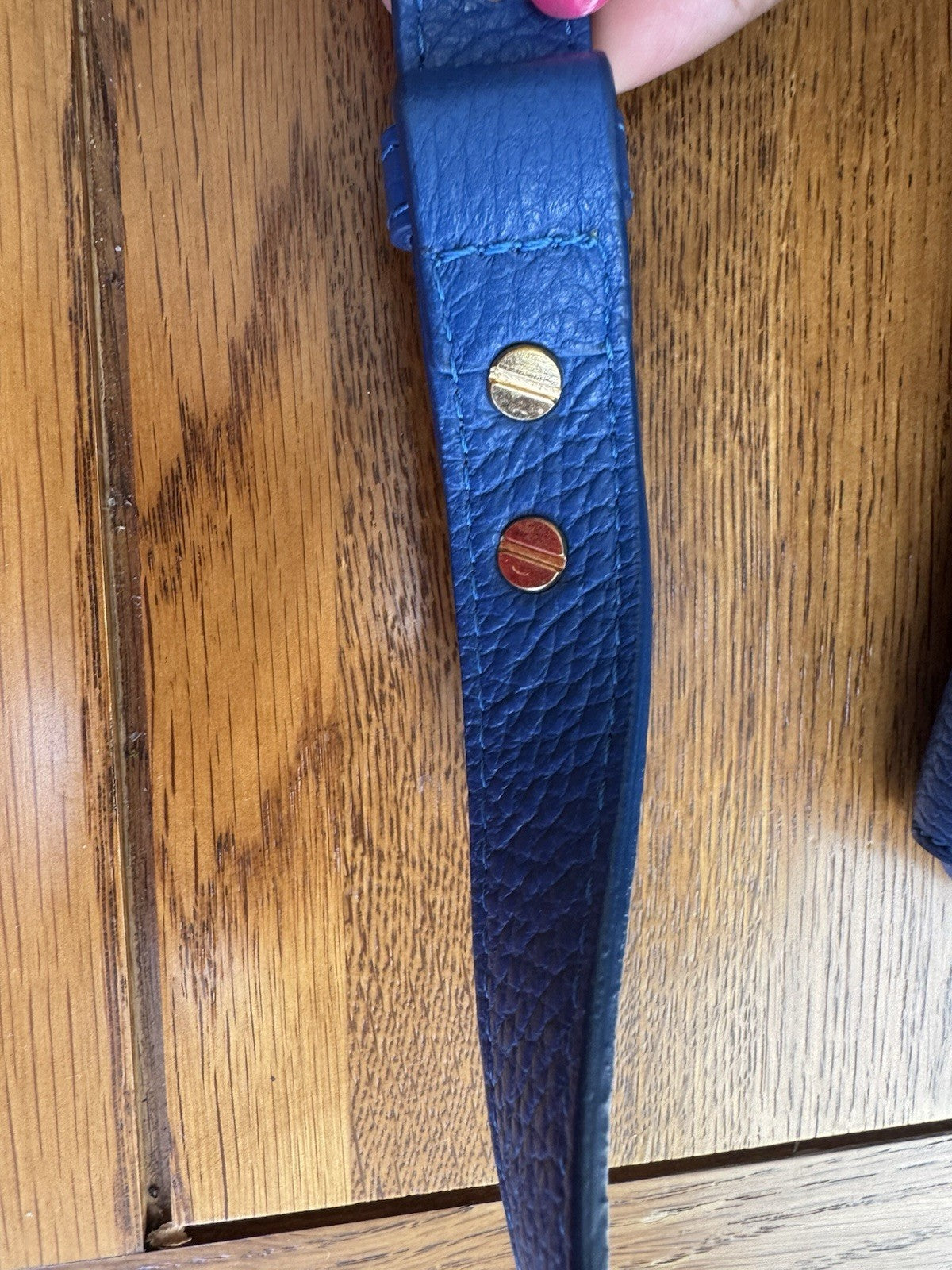 Versace vintage Collection Hand Bag Tote Bag 2way Leather Blue Authentic