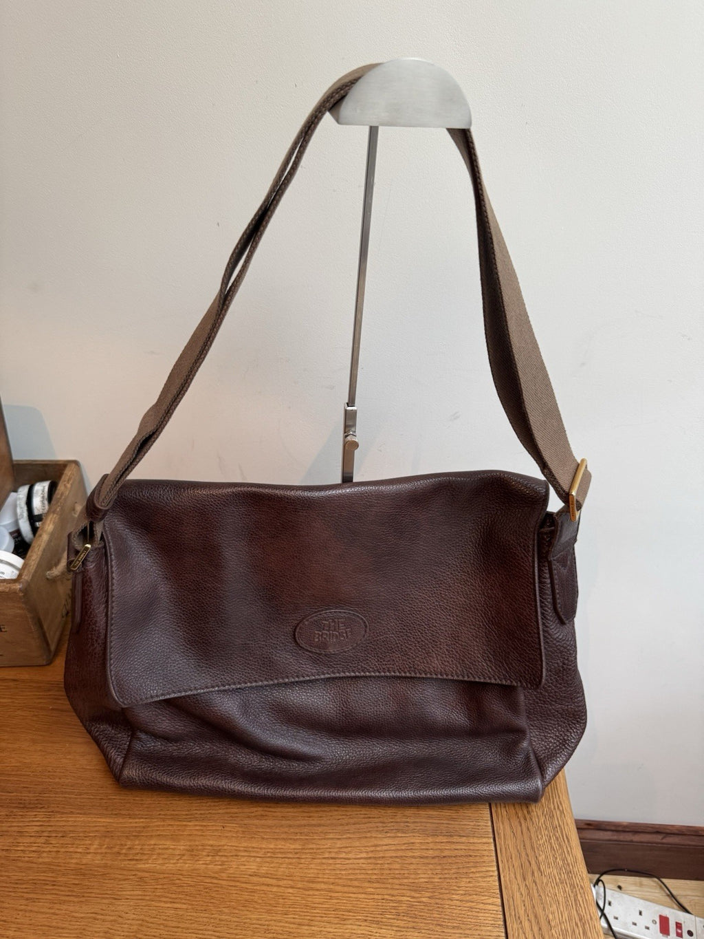 Vintage Genuine The Bridge Brown Leather Bag with Crossbody Shoulder Strap VGC