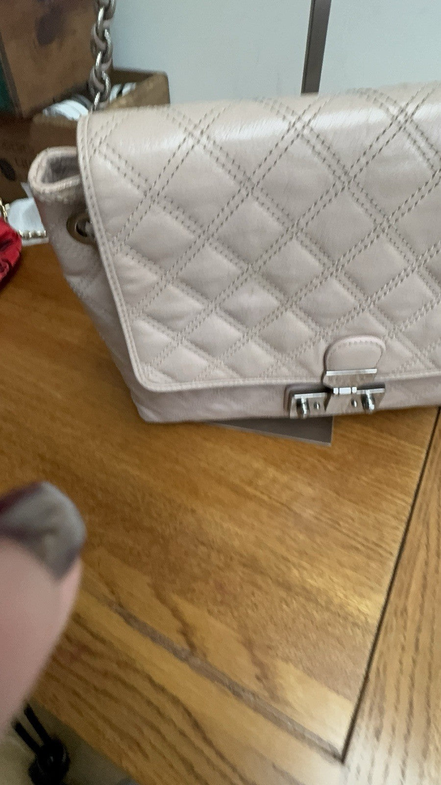 Genuine Marc Jacob’s Quilted Off Pink Leather Shoulder Bag Excellent Condition