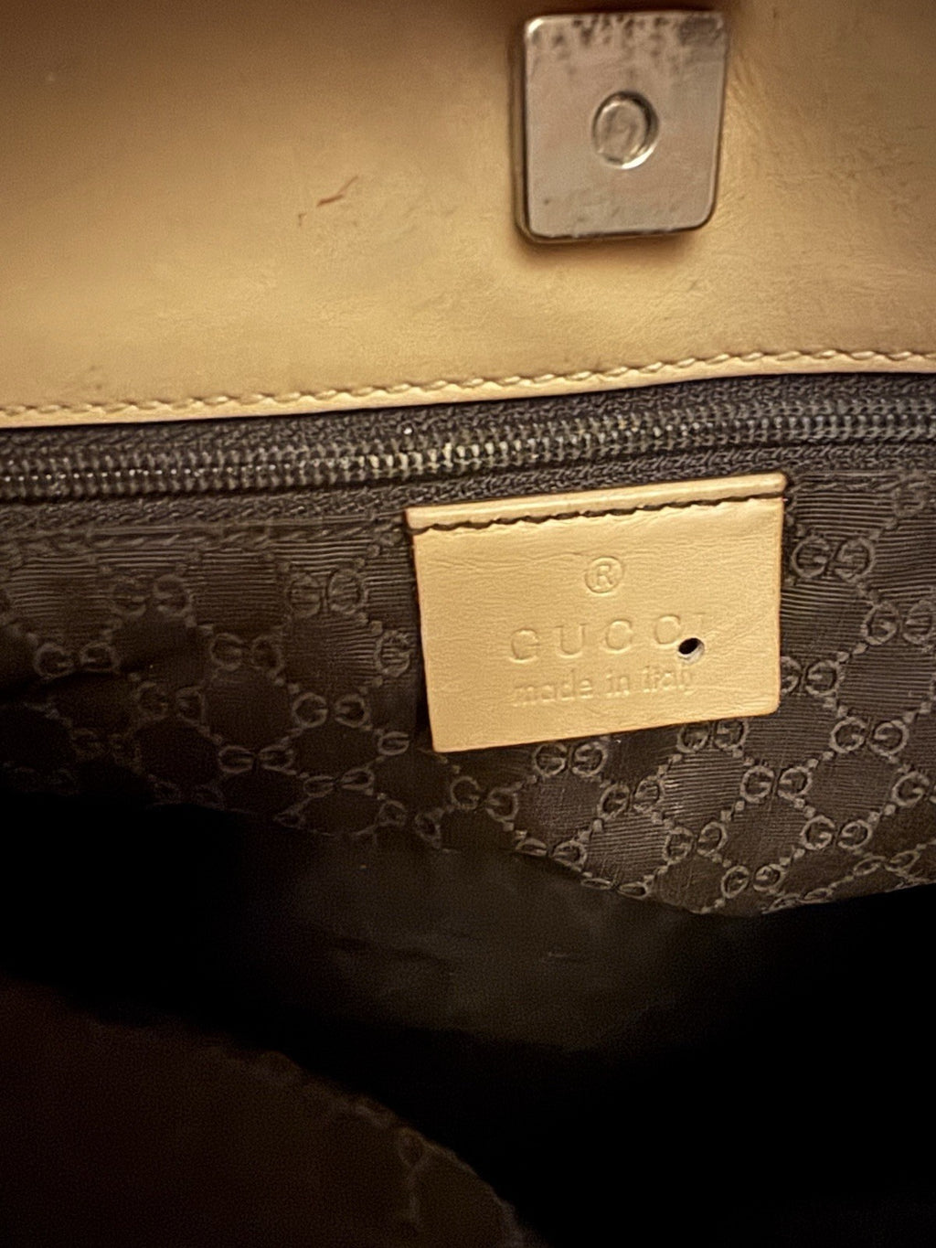 Women’s Vintage 80’s Gucci Nude Calfskin Leather Shoulder Bag