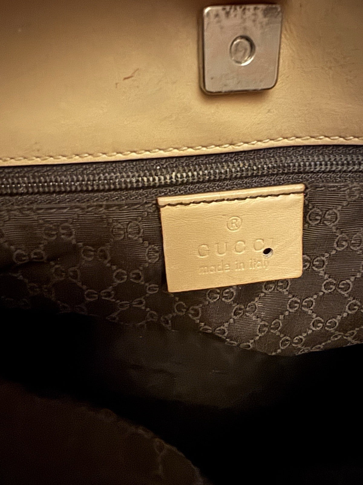 Women’s Vintage 80’s Gucci Nude Calfskin Leather Shoulder Bag