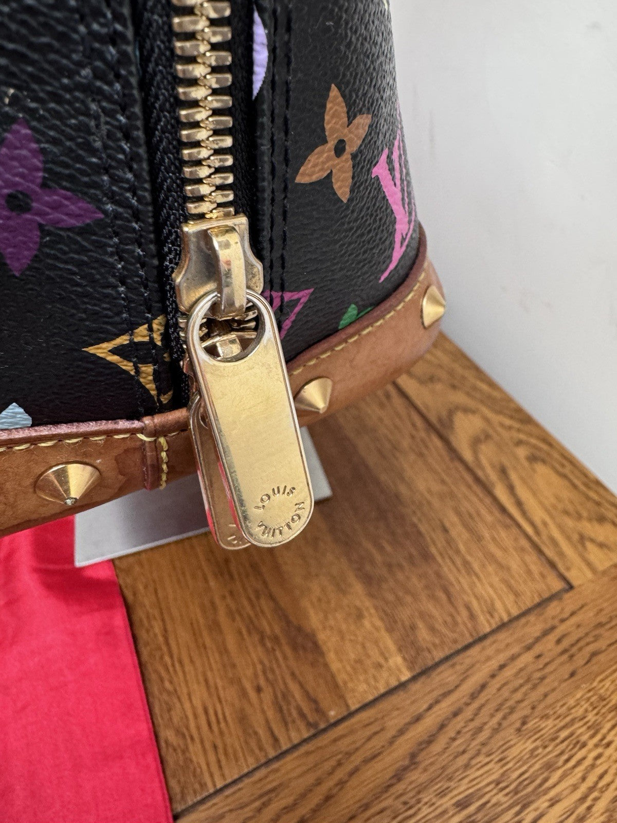 Louis Vuitton x Takashi Murakami Multicolor Alma PM Noir Limited Edition Bag