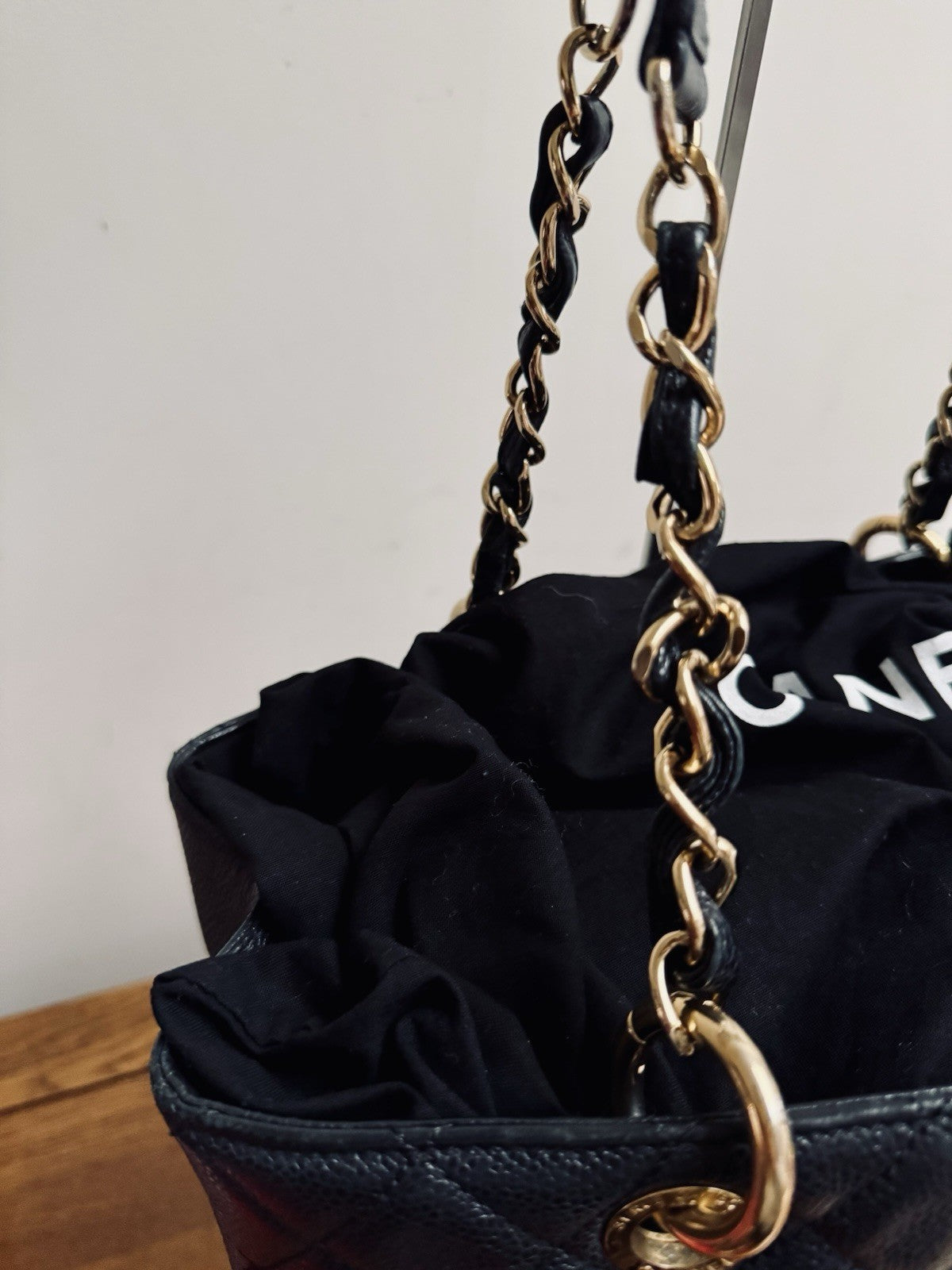 Chanel GST Shopper Tote Bag Black Caviar Leather handbag shoulder bag & dustbag