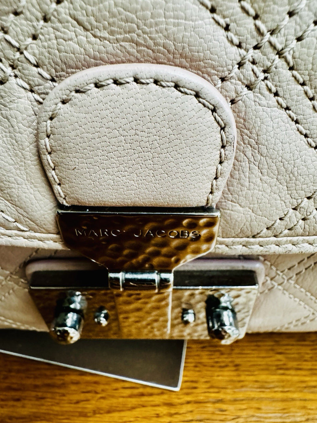 Genuine Marc Jacob’s Quilted Off Pink Leather Shoulder Bag Excellent Condition