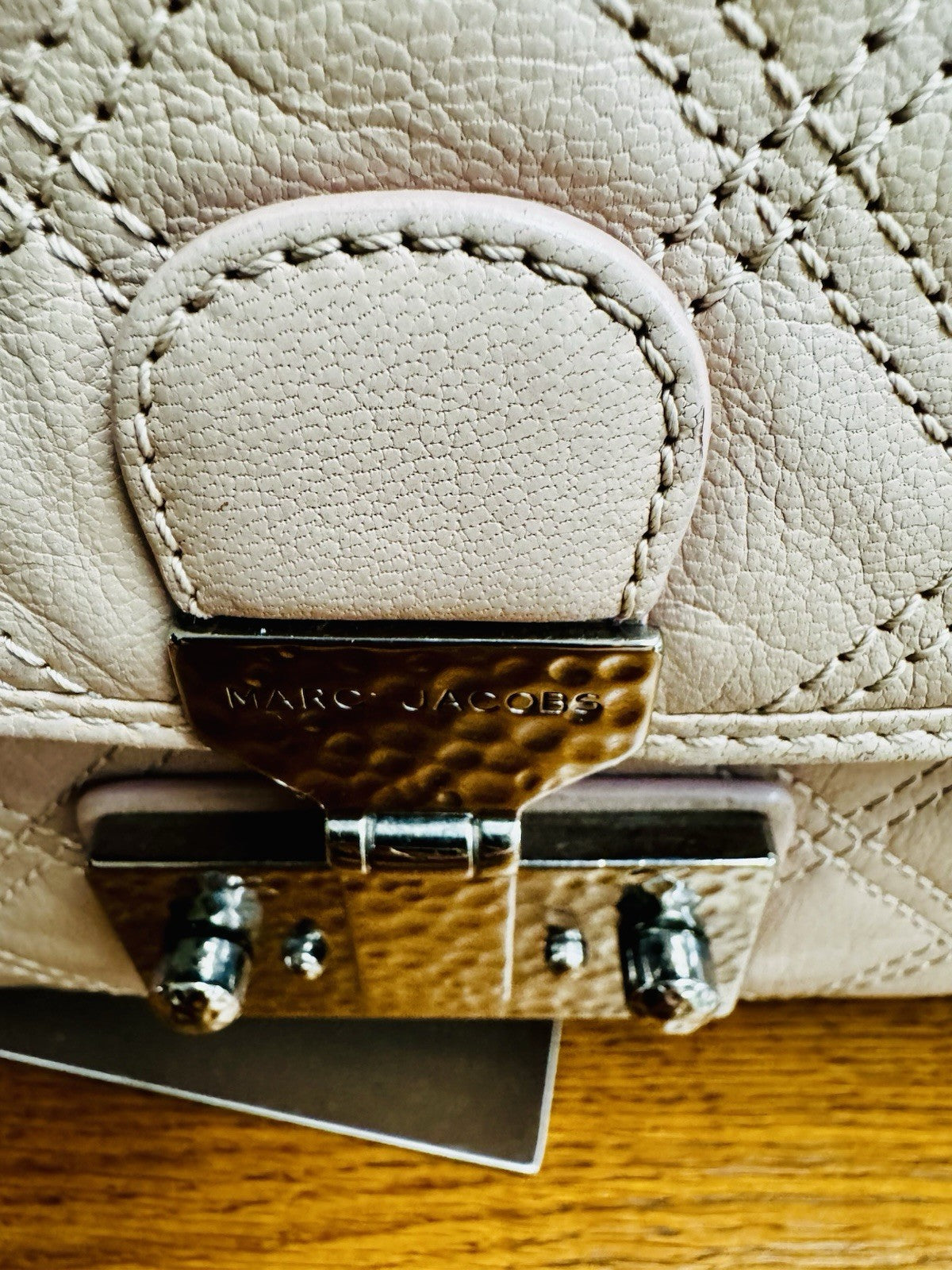 Genuine Marc Jacob’s Quilted Off Pink Leather Shoulder Bag Excellent Condition