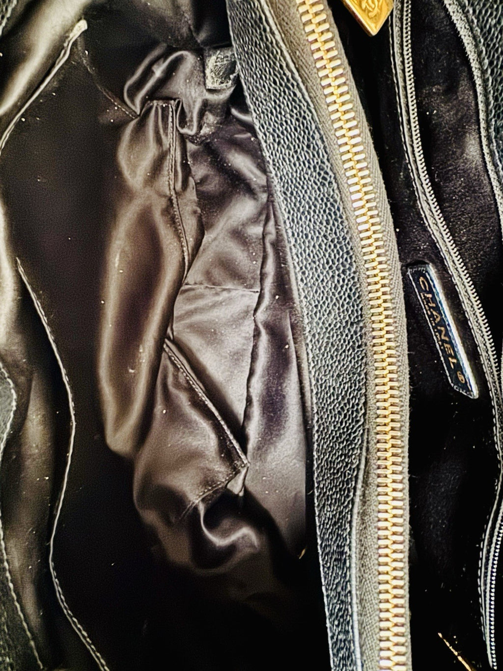 Chanel GST Shopper Tote Bag Black Caviar Leather handbag shoulder bag & dustbag