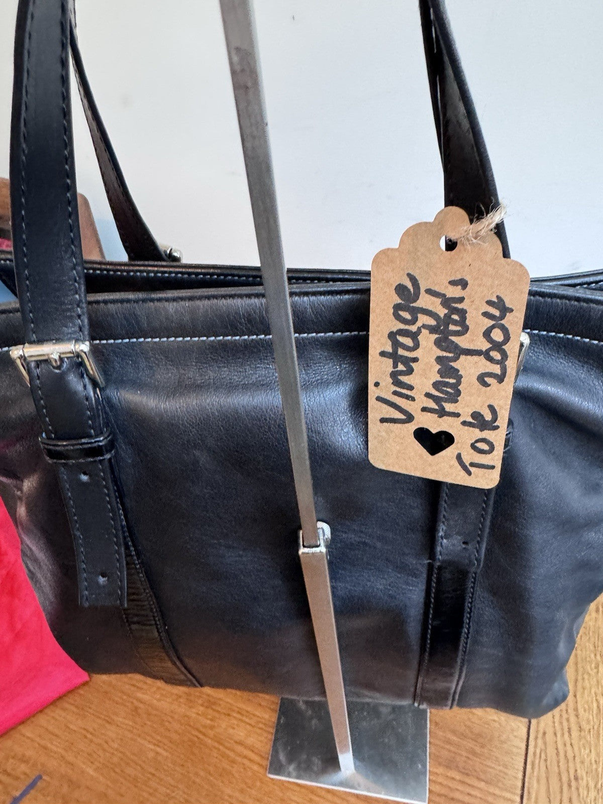 Genuine Vintage Coach Hampton Handbag Black Leather Shoulder Bag