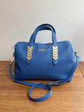 Versace vintage Collection Hand Bag Tote Bag 2way Leather Blue Authentic