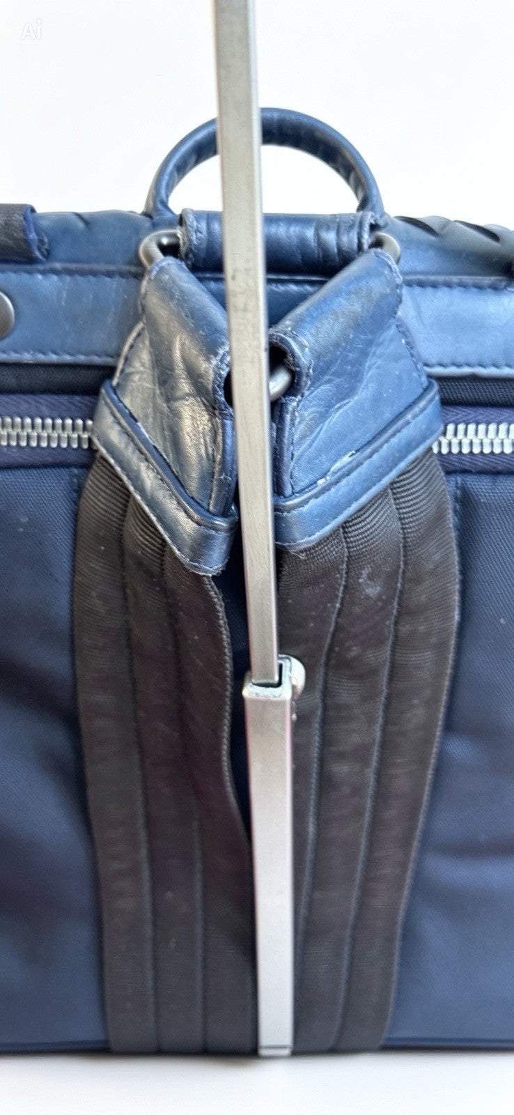 VGC Bottega Veneta Leather and Canvas Blue Backpack Bag