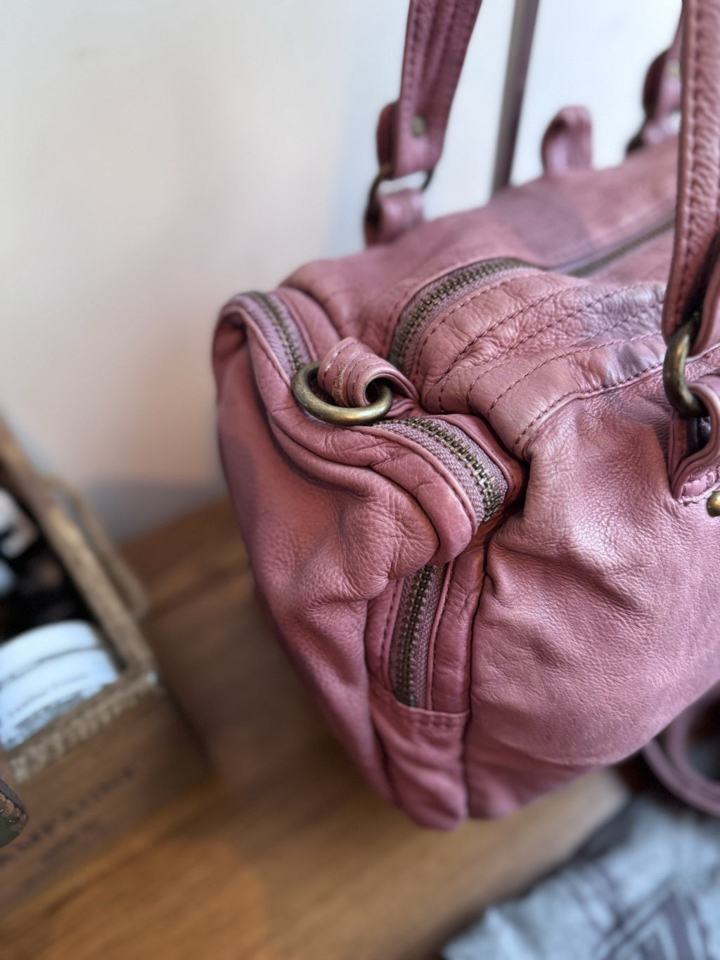 Genuine Zadig & Voltaire Calfskin Dusty Pink Shoulder Crossbody With Dustbag