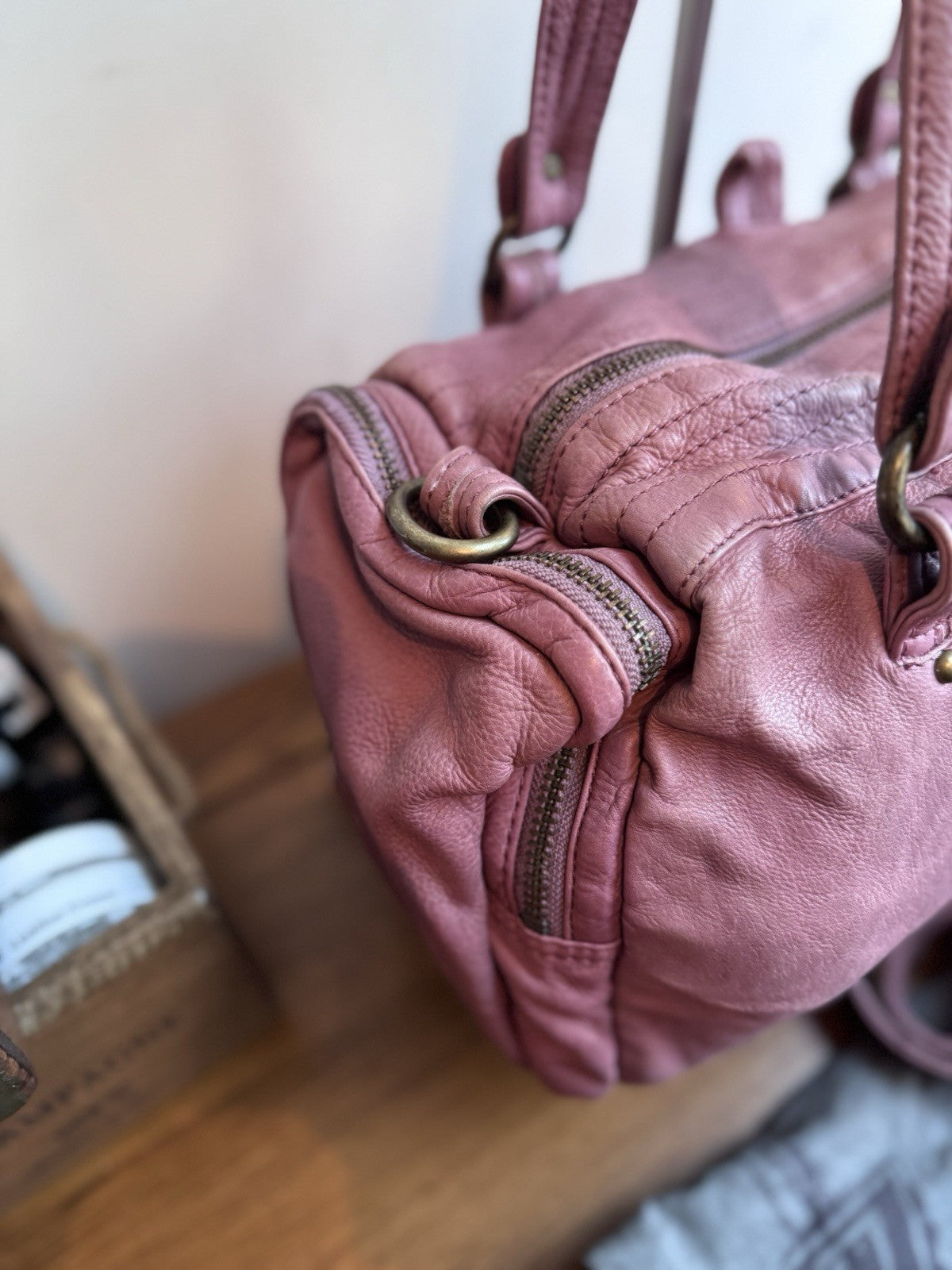 Genuine Zadig & Voltaire Calfskin Dusty Pink Shoulder Crossbody With Dustbag