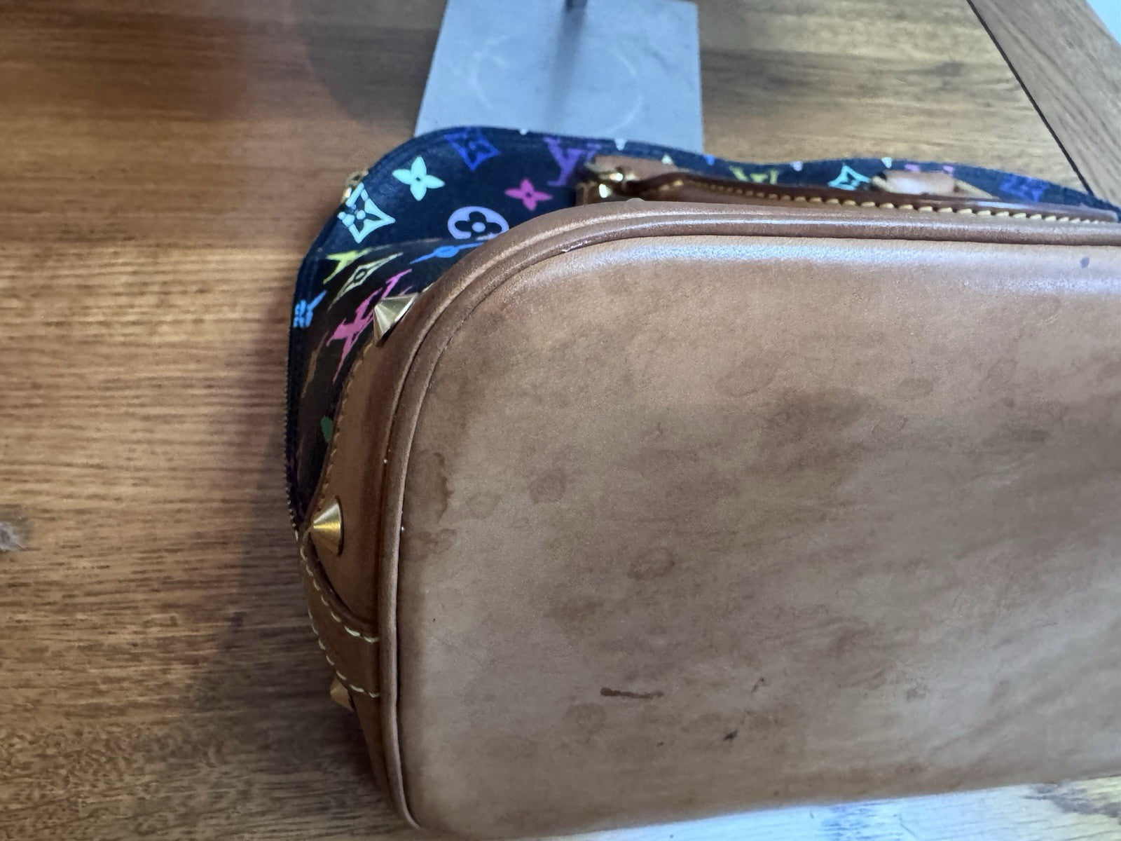 Louis Vuitton x Takashi Murakami Multicolor Alma PM Noir Limited Edition Bag