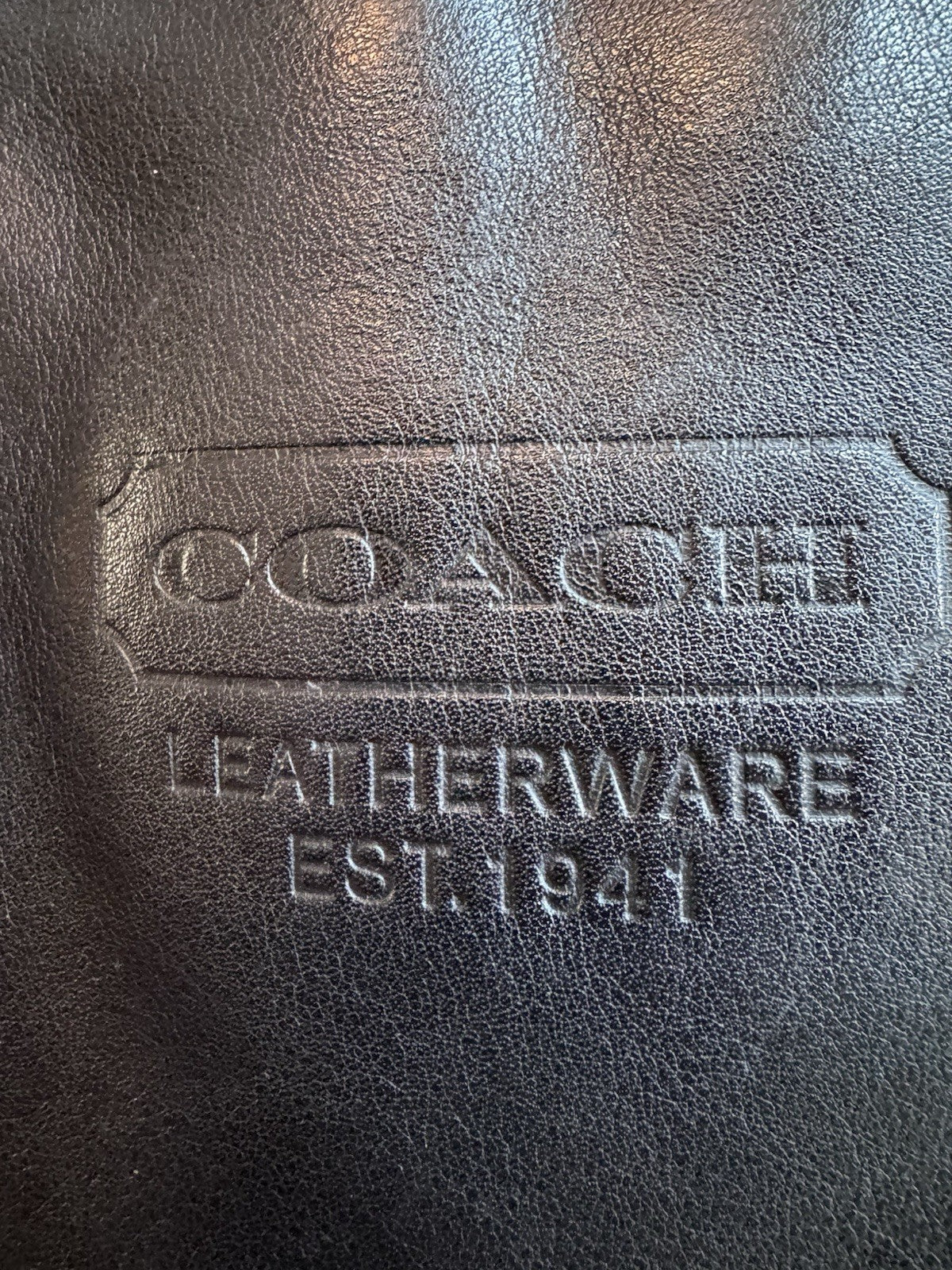 Genuine Vintage Coach Hampton Handbag Black Leather Shoulder Bag