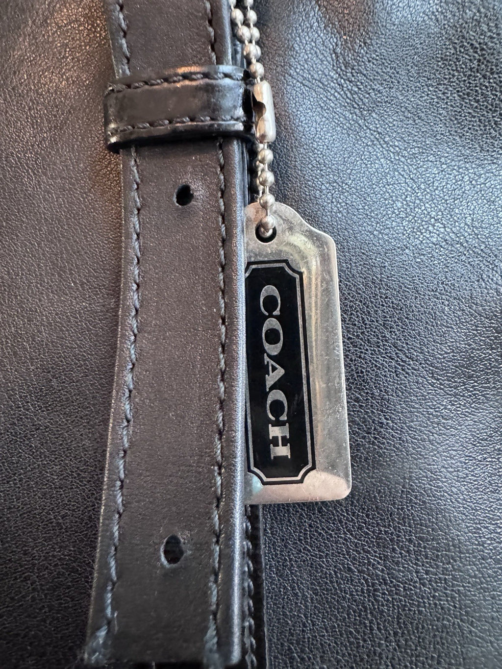 Genuine Vintage Coach Hampton Handbag Black Leather Shoulder Bag