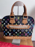 Louis Vuitton x Takashi Murakami Multicolor Alma PM Noir Limited Edition Bag