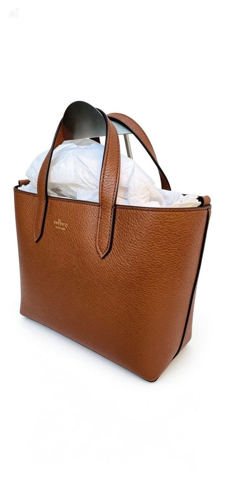 BNWT Genuine Mulberry Alder Tote In NVT Tan Calfskin Leather With Dustbag