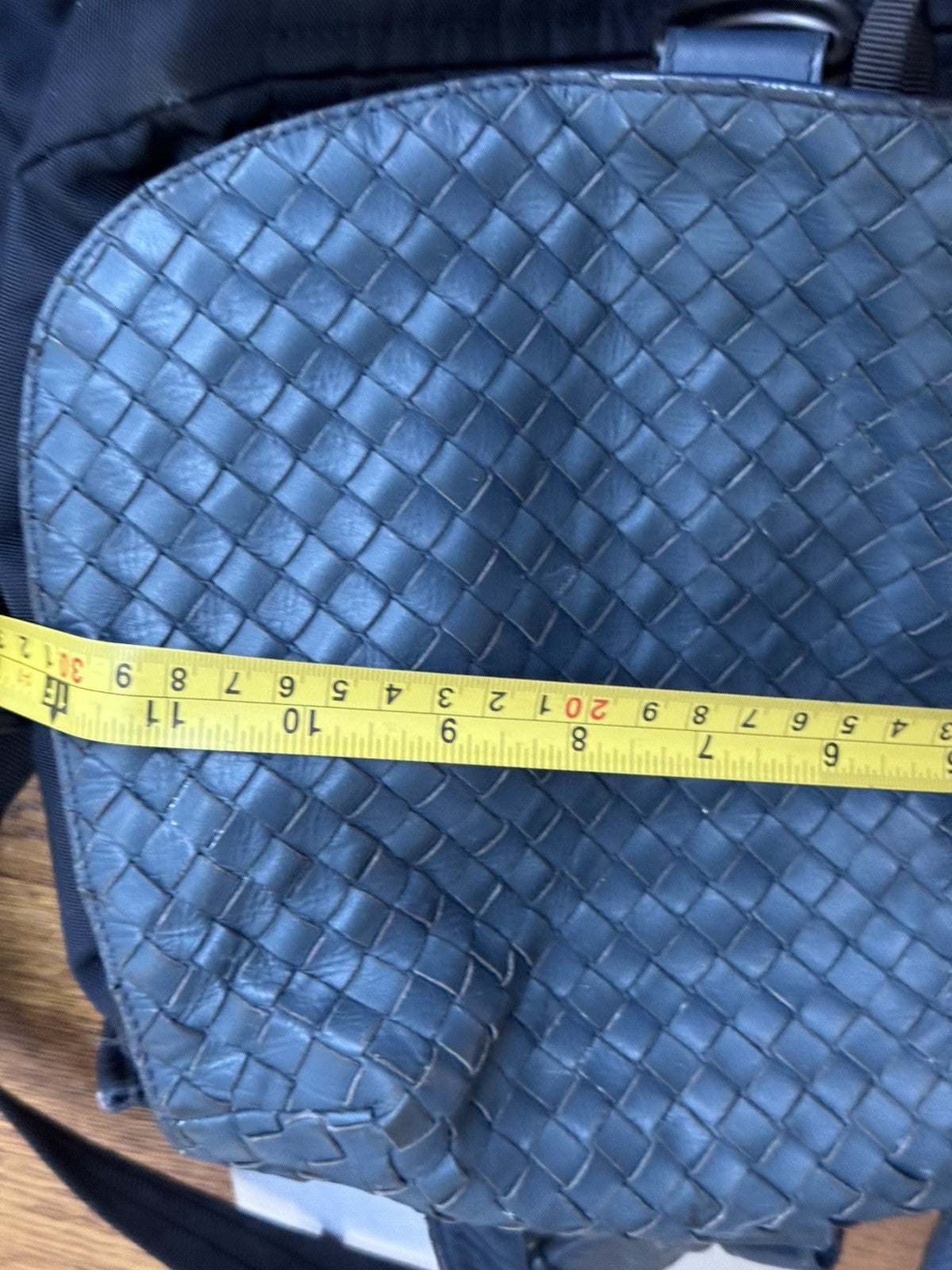 VGC Bottega Veneta Leather and Canvas Blue Backpack Bag