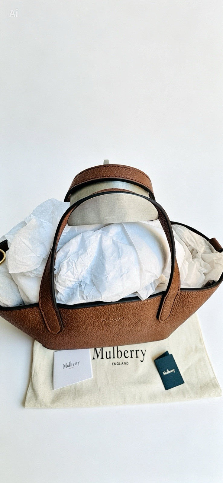 BNWT Genuine Mulberry Alder Tote In NVT Tan Calfskin Leather With Dustbag