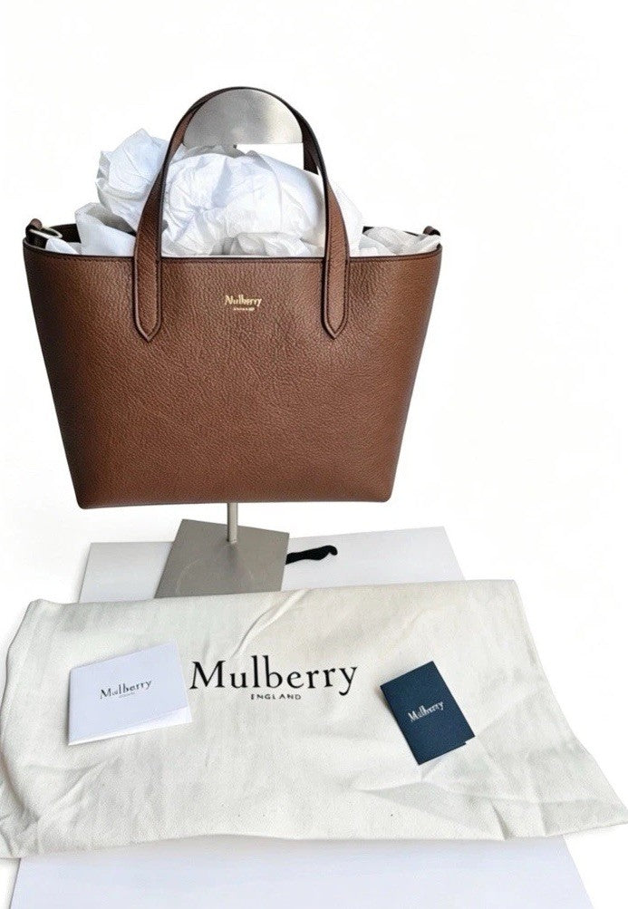 BNWT Genuine Mulberry Alder Tote In NVT Tan Calfskin Leather With Dustbag