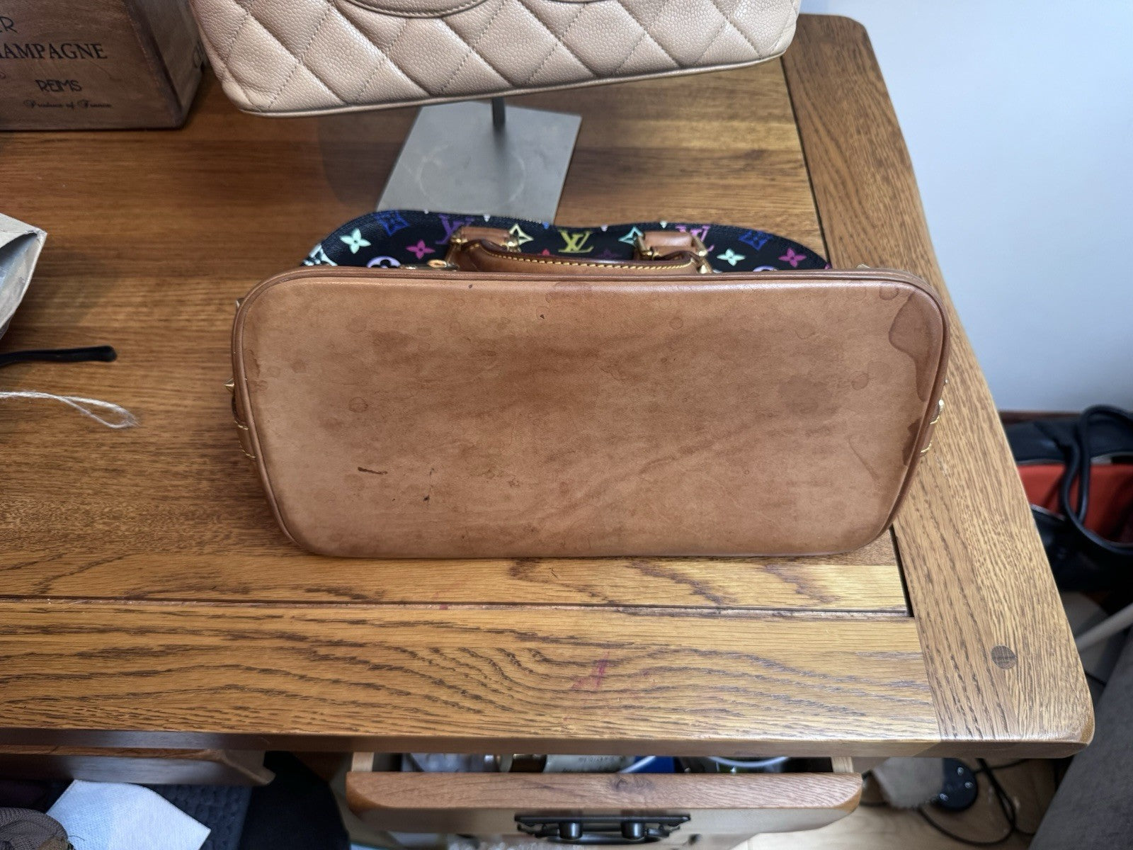Louis Vuitton x Takashi Murakami Multicolor Alma PM Noir Limited Edition Bag
