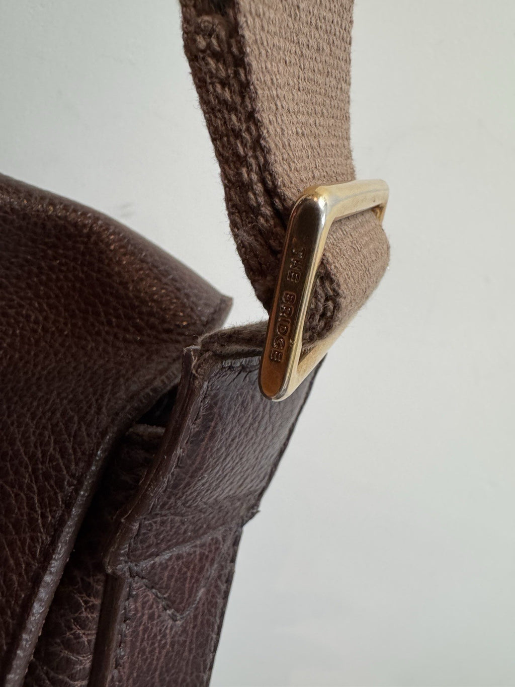 Vintage Genuine The Bridge Brown Leather Bag with Crossbody Shoulder Strap VGC