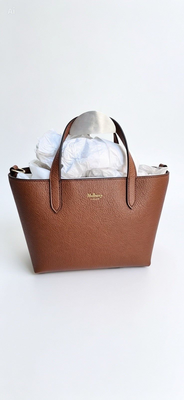 BNWT Genuine Mulberry Alder Tote In NVT Tan Calfskin Leather With Dustbag