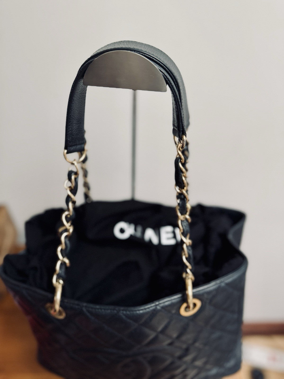 Chanel GST Shopper Tote Bag Black Caviar Leather handbag shoulder bag & dustbag